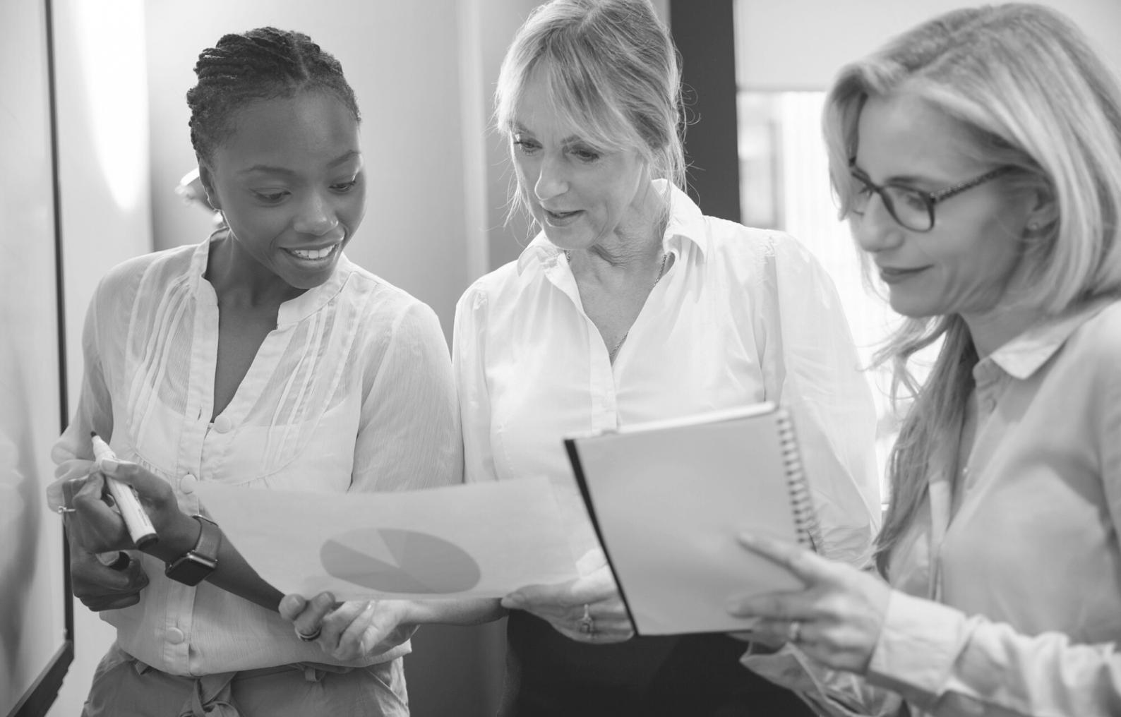 Workshop participants working on business analysis